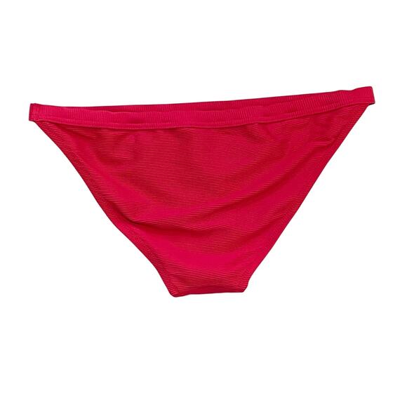 J. Crew Ribbed Bikini Swim Bottom Fuchsia Pink Size Medium NEW - Picture 2 of 9